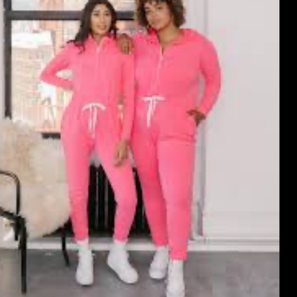 Smash + Tess Pants - smash tess shay romper L Bubblegum Pink Relaxed Fit Jumpsuit with Elastic Cuffs